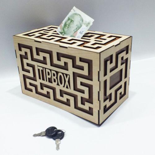 DEKORATİF AHŞAP TİP BOX - BAHŞİŞ KUTUSU