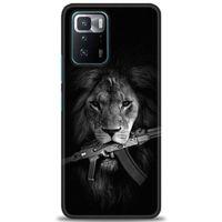 Xiaomi Poco X3 GT Kılıf HD Baskılı Kılıf - Tüfek ve Aslan + Tam Ekran Koruyucu