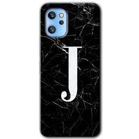 Reeder S19 Max Pro Kılıf HD Desen Baskılı Arka Kapak - Siyah Mermer Desenli J Harfi