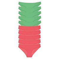 10 Adet Eko Set Likralı Kadın Slip Külot Yeşil Fuşya