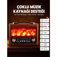 Solar Panelli Alev Işıklı Bluetooth Hoparlör – Çoklu Giriş, Uzun Pil Ömrü