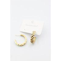 Tırtıklı Halka Küpe - Altın