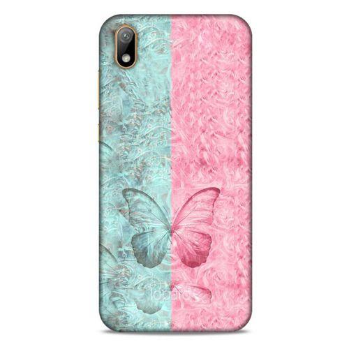Huawei Y5 2019 Kılıf Kelebek Etkisi (30) Silicone Case Turkuaz Pembe