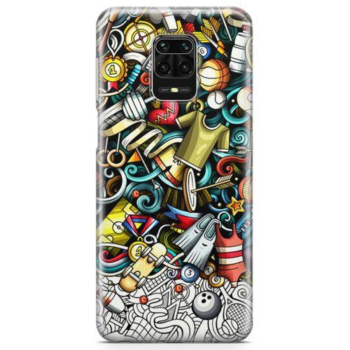 Xiaomi Redmi Note 9S Kılıf Fitness Doodle Arka Kapak Koruma Desenli Full Koruyucu