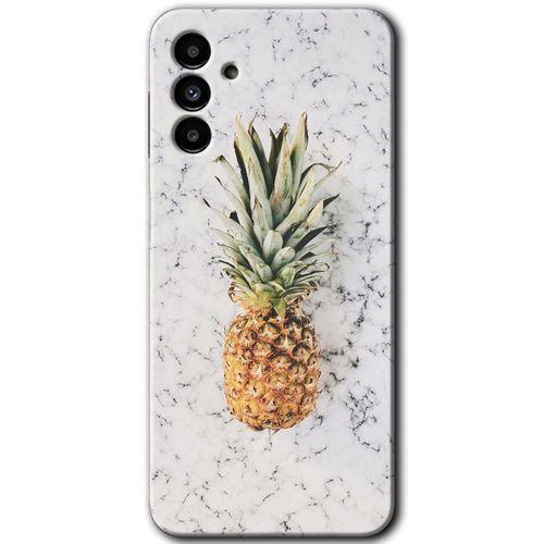 MRCİLETİSİM Samsung Galaxy A13 5G Kılıf HD Desen Baskılı Arka Kapak + Temperli Cam - Ananas