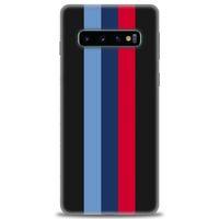 Samsung Galaxy S10 Kılıf HD Baskılı Kılıf - Bordo Mavi Çubuklar + Tam Ekran Koruyucu
