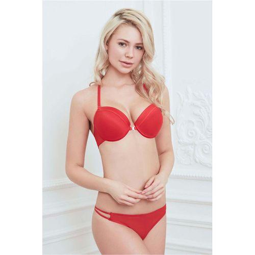 Balenli Destekli Dolgulu Askıları Çıkabilen Önden Açılan Sütyen String Takım