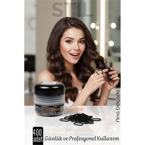 Silikon Saç Tokası Siyah Saç Lastiği Mini Elastik Toka 400 ADET SİYAH 720709