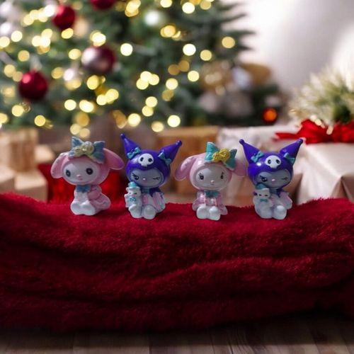 4 ADET MY MELODYKUROMİ BİBLO DEKORATİF BİBLO NOEL SÜSLERİ YILBAŞI HEDİYELERİ VİTRİN DEKOR