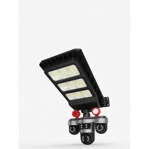 Solar Panelli 3 Lens Dış Mekan Güvenlik Kamerası Hareket Algılamalı Led Aydınlatmalı