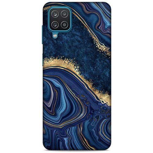 Samsung Galaxy A12 Uyumlu Kılıf Mavi Delisi (1) Kılıfı Mermer