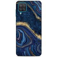 Samsung Galaxy A12 Uyumlu Kılıf Mavi Delisi (1) Kılıfı Mermer