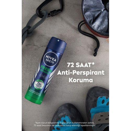 Nivea Nivea Men Fresh Sensation Sprey Deodorant 150 Ml,72 Saat Anti-perspirant Koruma,uzun Süren Ferahlık