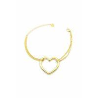 Zincir Kalp Bileklik - Altın