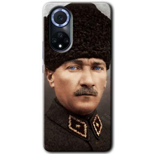 Potkal Hediye Fabrikası Huawei Nova 9 Kılıf HD Desen Baskılı Arka Kapak - Atatürk Silüet İmza