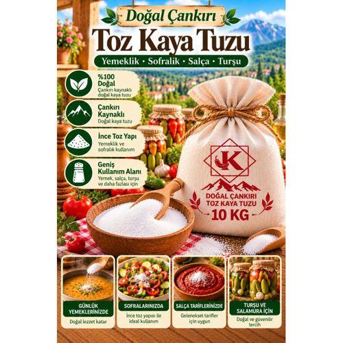 Doğal Çankırı Toz Kaya Tuzu 10 KG İnce Öğütülmüş Sofralık Yemeklik Turşuluk