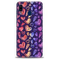 Samsung Galaxy A30 Kılıf HD Baskılı Kılıf - Renkli Kalpler + Tam Ekran Koruyucu