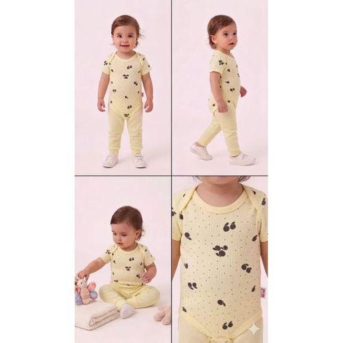 6/18 Ay Baskılı Zıbınlı Penye Bebek Takımı