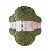 5 Adet Süper İnci El Örgü İpi 100 gr Haki 4234