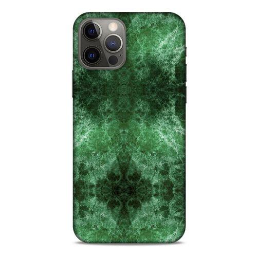 Mermer Desenli (12) Tema Koruyucu Silikon Yeşil Apple iPhone 12 Pro Kılıf