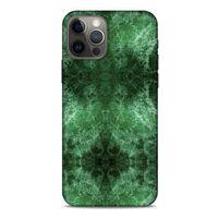 Mermer Desenli (12) Tema Koruyucu Silikon Yeşil Apple iPhone 12 Pro Kılıf
