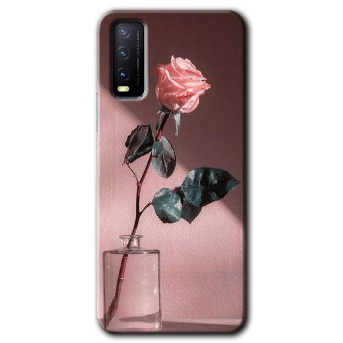Vivo Y20 Kılıf HD Desen Baskılı Arka Kapak - Retro Gül
