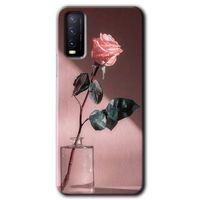 Vivo Y20 Kılıf HD Desen Baskılı Arka Kapak - Retro Gül