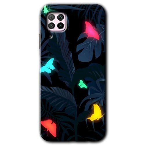 Huawei P40 Lite Kılıf HD Desen Baskılı Arka Kapak - Lighter Butterfly + Kırılmaz Cam