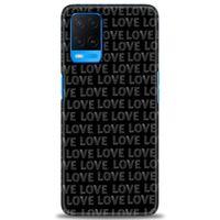 Oppo A54 Kılıf HD Baskılı Kılıf - Black Love + Tam Ekran Koruyucu