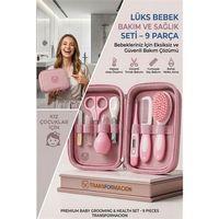 PEMBE 9 Parça Bebek Bakım Seti, Yenidoğan Hediye Sağlık Kiti (Tırnak Makası Ateş Ölçer) 723161
