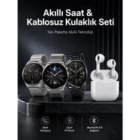 Akıllı Saat Ve Kulaklık Seti Dokunmatik Ekran 5 0 Bluetooth Bağlantılı Sesli Görüşme