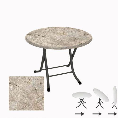 Dockers Klasik Katlanır Masa Yuvarlak (90 cm Çap) - (Werzalit, Wermodin ve Allzalit Tabla) - Scala marble