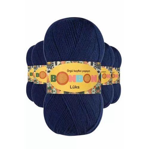 5 Adet Lüks Patik İpi Yünü Lacivert 98244 - bonbon mudanis