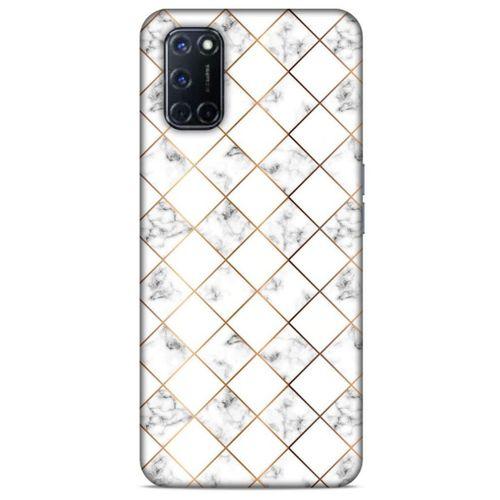 Mermer Desenli (1) Tema Kılıfı Beyaz Oppo A52 Kılıf