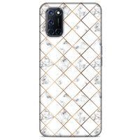 Mermer Desenli (1) Tema Kılıfı Beyaz Oppo A52 Kılıf