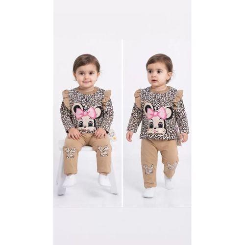 6/24 Ay Leopar Farecik Baskılı Bebek Takımı