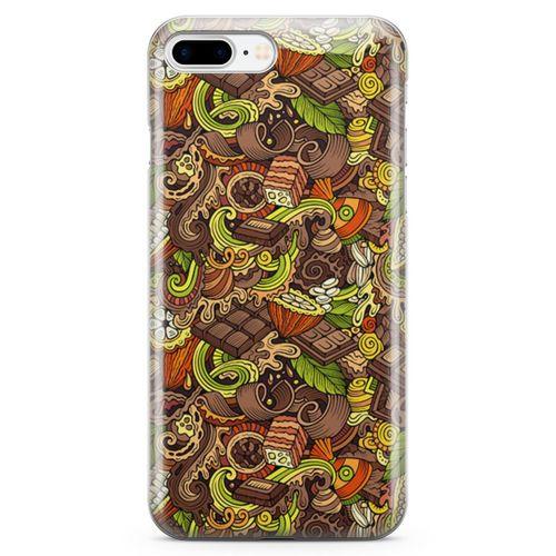Apple iPhone 8 Plus Kılıf Sıcak Çikolata Arka Kapak Koruma Desenli Full Koruyucu