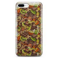 Apple iPhone 8 Plus Kılıf Sıcak Çikolata Arka Kapak Koruma Desenli Full Koruyucu