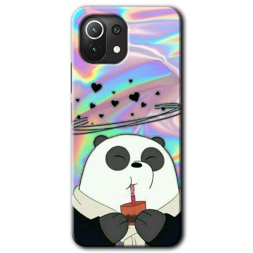 Xiaomi Mi 11 HD Baskılı Kılıf + 9D Tam Ekran Koruyucu - Milkshake Panda