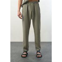 Bohem Çizgili Örme Kumaş Erkek Pantolon - Çağla