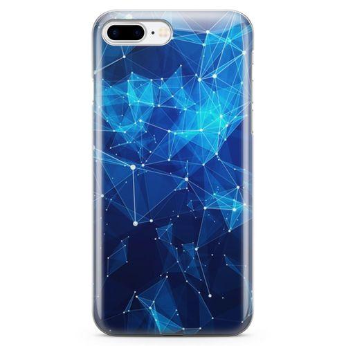 Apple iPhone 7 Plus Kılıf Mavi Ağ Güvenliği Arka Kapak Koruma Desenli Full Koruyucu