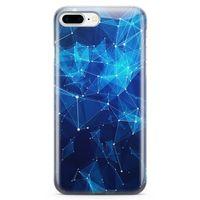 Apple iPhone 7 Plus Kılıf Mavi Ağ Güvenliği Arka Kapak Koruma Desenli Full Koruyucu