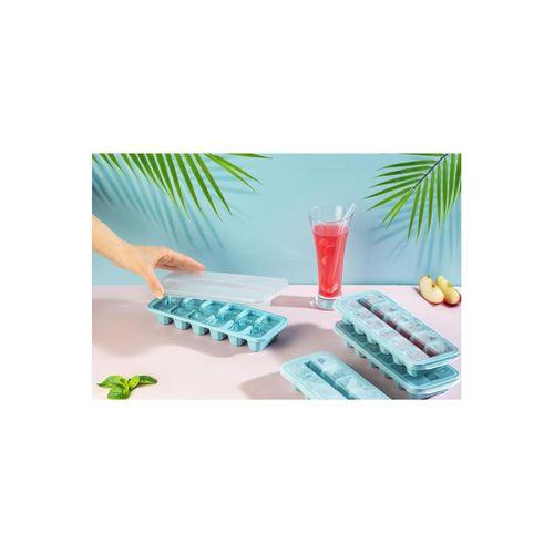 Kapaklı Büyük Boy Buz Kalıbı 12 Gözlü Buzluk Mavi