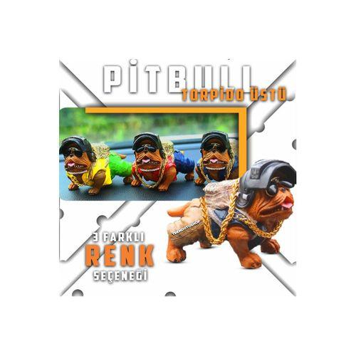 Araba Içi Torpido Üstü Simülasyon Mavi Kıyafetli Pitbull Köpek Dekorasyon