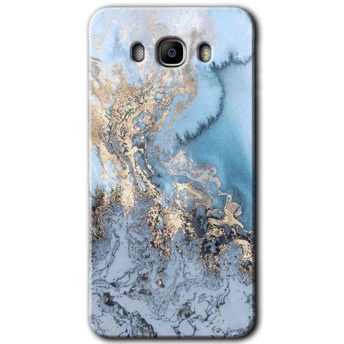 Galaxy J7 2016 Kılıf HD Desen Baskılı Arka Kapak - Eski Mermer + Kırılmaz Cam
