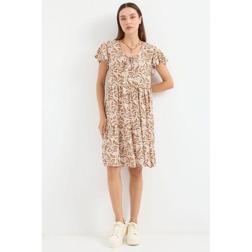 2352 V Yaka Kısa Elbise - A.Taba