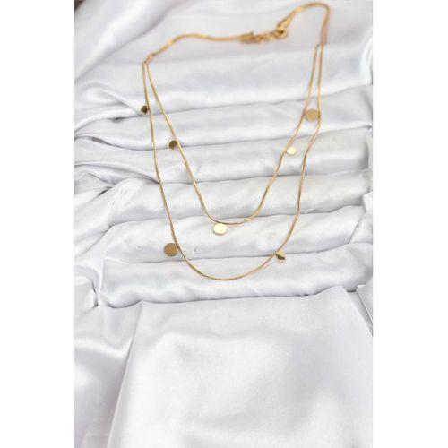 316L Çelik Zincir Gold Renk Pullu Kadın Kolye