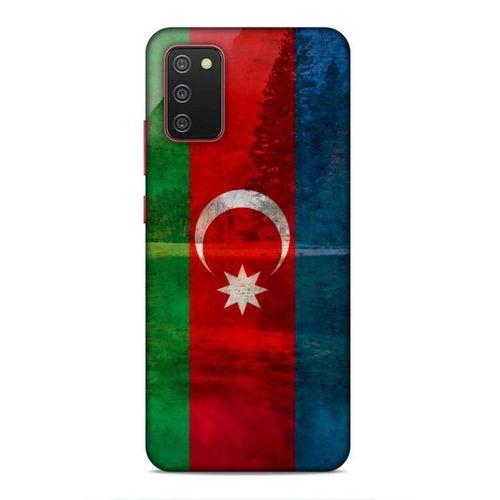 Samsung Galaxy A02s Uyumlu Kılıf Azarbaijan (43) Thin Fit Kılıf Bayrak Manzara