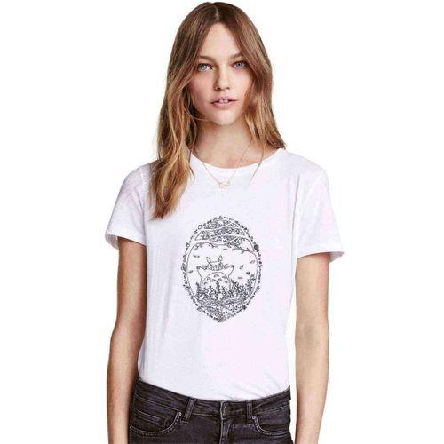 My Neighbor Komşum Totoro Baskılı Beyaz Kadın Tshirt