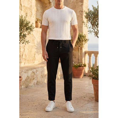 Brent Havuç Kesim Hürrem Kumaş Boyfriend Kalıp Jogger Erkek Pantolon - Siyah